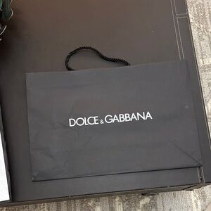 Dolce & Gabbana Black Shopping Tote with White Logo